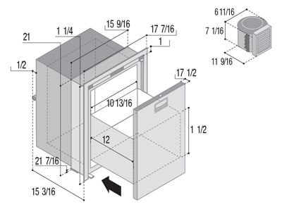 Vitrifrigo DW42 OCX2 RFX Stainless 1-Drawer Fridge | Pacific Yacht Systems